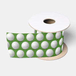 Lazo De Raso Bolas De Golf Blancas En Verde