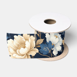 Lazo De Raso Bolsa de regalo azul de flores Victorianas