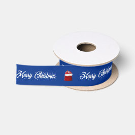 Lazo De Raso Bolsa de regalos de Papá Noel con Feliz Navidad en