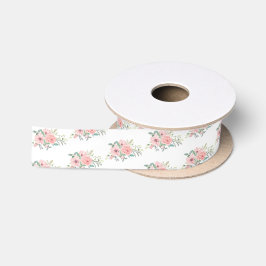 Lazo De Raso Bonito acuarela flores de color blanco rosa