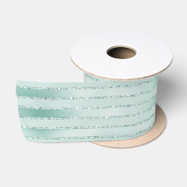 Lazo De Raso Bonito Aqua Mint Glitzy Purpurinas Stripes