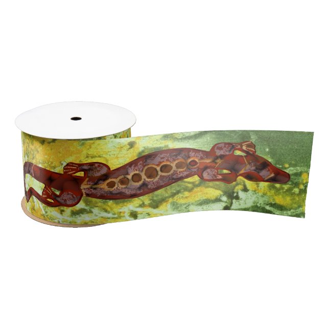 Lazo De Raso Bonito BALI LIZARD Diseño rojo + tus ideas (Carrete)