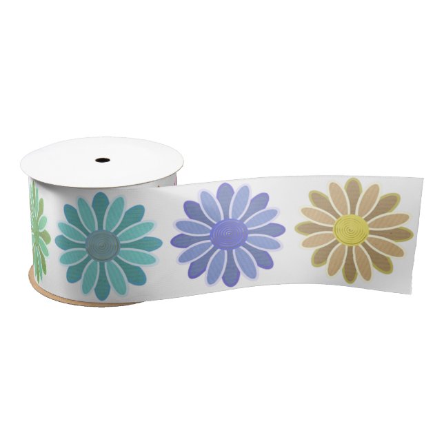 Lazo De Raso Bonito Pastel Flowers Satin (Carrete)