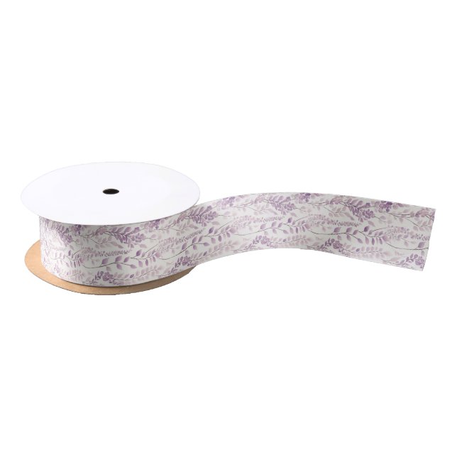 Lazo De Raso Bonito Pastel Purple Floral (Carrete)