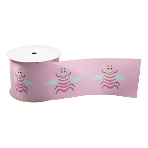 Lazo De Raso Bonito Rosa Baby Bee