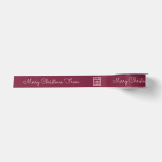 Lazo De Raso Bordeaux Champán Elegante Navidad Personalizada