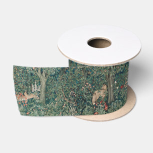 Lazo De Raso Bosque Animal Botánico Verdor de William Morris