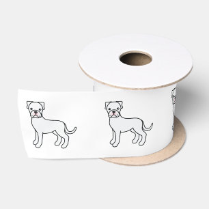 Lazo De Raso Bóxer blanco perro de dibujos animados lindo