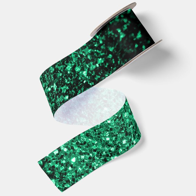 Lazo De Raso Brillo falso verde esmeralda (Reverso)