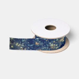 Lazo De Raso Brillo Lunar Azul Medianoche