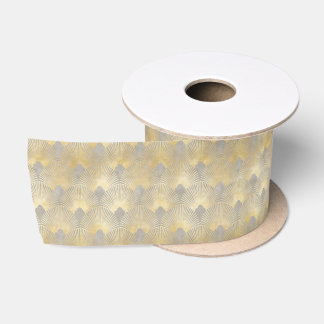 Lazo De Raso Brown gold pattern,fan feather pattern,Art Deco ch