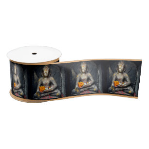 Lazo De Raso Buda y flores - Shakyamuni /dharma Nepal