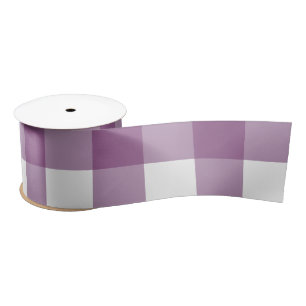LAZO DE RASO BÚFALO PURPLE Y BLANCO COMPROBAR SATIN RIBBON