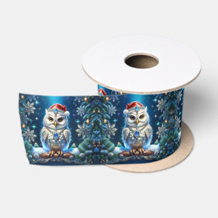 Lazo De Raso Búho Joyado con Cinta de Gorro de Santa