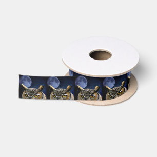 Lazo De Raso Búho y Luna Azul
