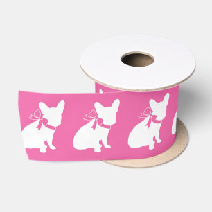 Lazo De Raso Bulldog francés Baby Shower Frenchy Frenchie Rosa