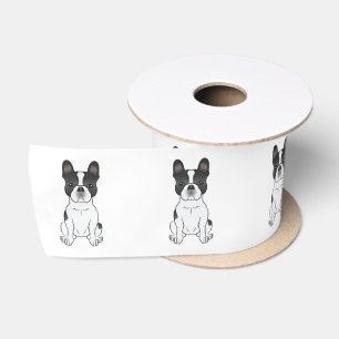 Lazo De Raso Bulldog Francés Piebald Negro / Frenchie Perro Lin