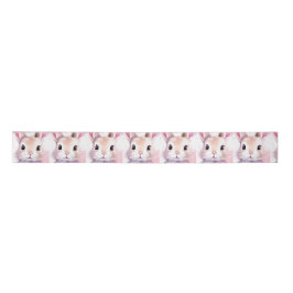 Lazo De Raso Bunny Cute Watercolor Ducha bebé rosa