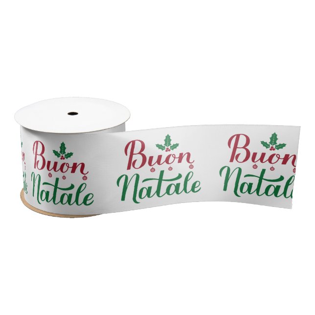 Lazo De Raso Buon Natale Red Green (Carrete)