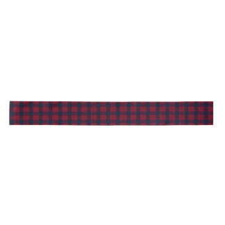 Lazo De Raso Burgundy and Blue Checkered Plaid Ribbon