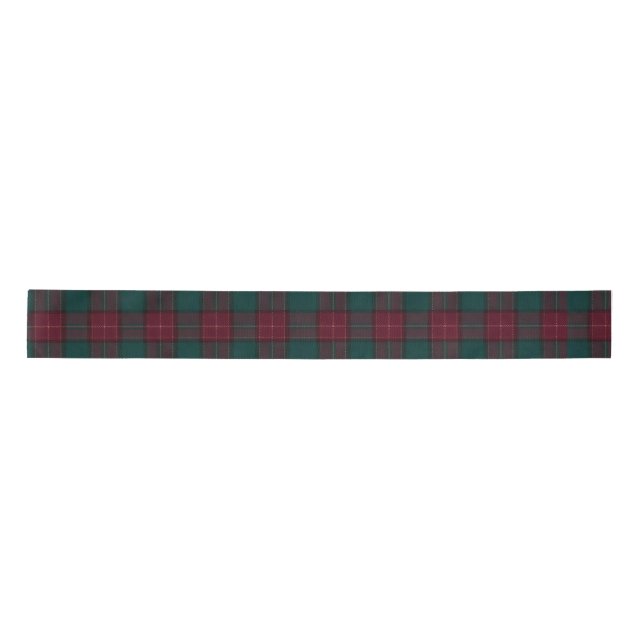 Lazo De Raso Burgundy and Green Tartan Ribbon (Anverso)