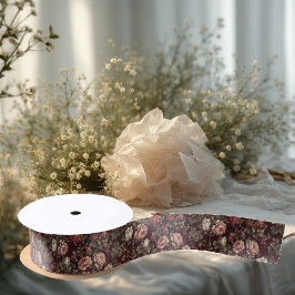 Lazo De Raso Burgundy Chinoiserie Christmas Romantic Floral Art