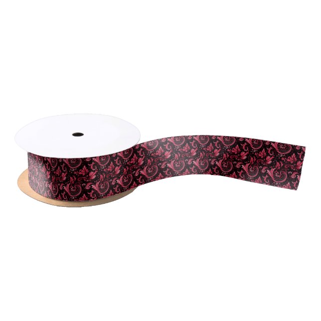 Lazo De Raso Burgundy Paisley Ribbon (Carrete)