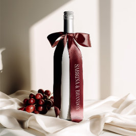 Lazo De Raso Burgundy Wedding Single Inscription Custom Names 