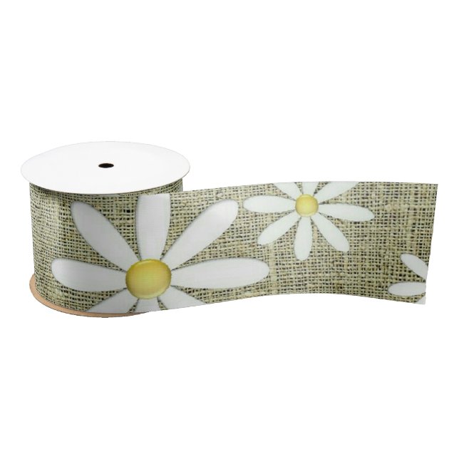 Lazo De Raso Burlap Daisy (Carrete)