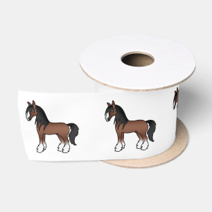 Lazo De Raso Caballos de dibujos animados Brown Gypsy Vanner Cl