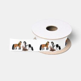 Lazo De Raso Caballos lindos del dibujo animado que juegan en