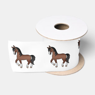 Lazo De Raso Caballos Marrones Lindos De Dibujos Animados Trota