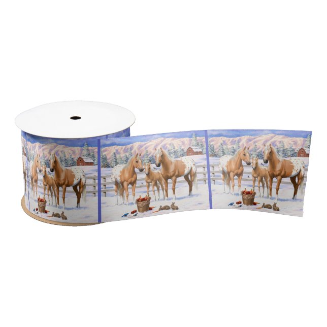 Lazo De Raso Caballos Palomino Appaloosa De Nieve (Carrete)