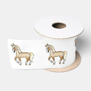 Lazo De Raso Caballos Palomino Ilustrados Trotando Dibujos Anim