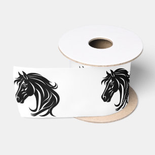 Lazo De Raso Cabeza de caballo negro magnífico