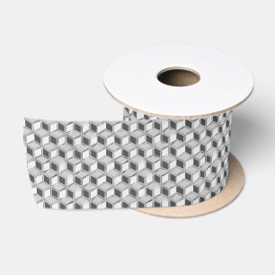 Lazo De Raso Cajas 3D de cromo - gris plateado