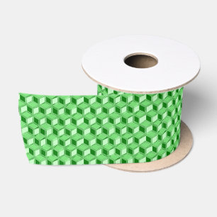 Lazo De Raso Cajas cromadas 3-d - verde esmeralda