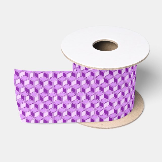 Lazo De Raso Cajas cromadas 3d - violeta violeta (Carrete)
