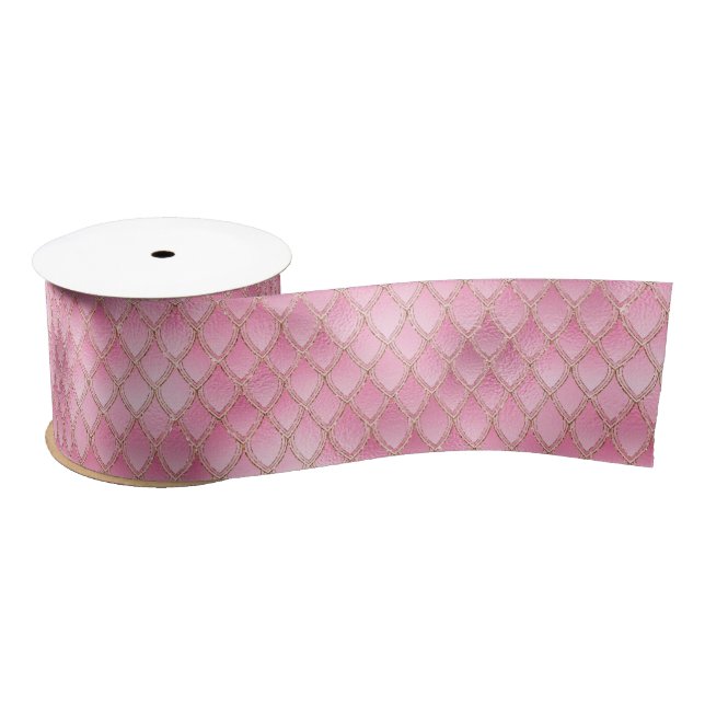 Lazo De Raso Cajas de dragón rosa brillante (Carrete)