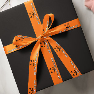 Lazo De Raso Calabaza Naranja Personalizada de Halloween con Tu