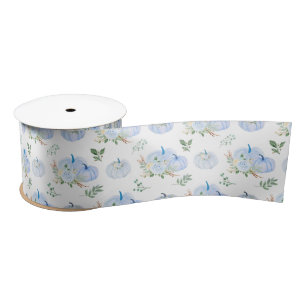 Lazo De Raso Calabazas Florales Azules