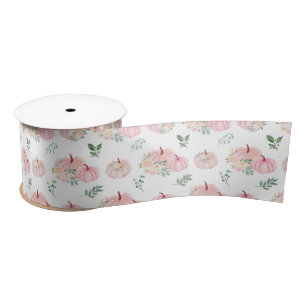 Lazo De Raso Calabazas rosadas Floral