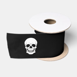 Lazo De Raso Calavera de cráneo blanco sobre Halloween moderno 