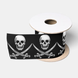 Lazo De Raso Calavera pirata y espadas cruzadas