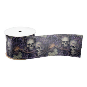 Lazo De Raso Calavera vintage de Halloween