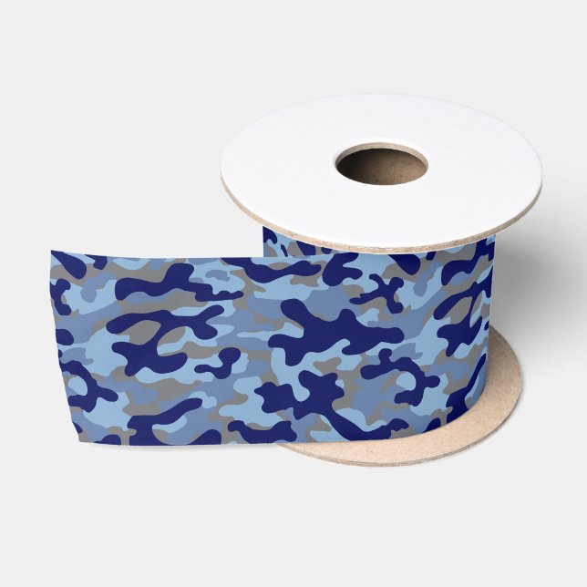 Lazo De Raso Camo azul  (Carrete)