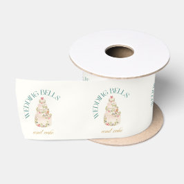 Lazo De Raso Campanas de Boda y Tarta | Caja de Regalo para Tar