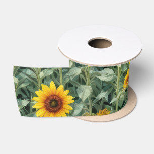 Lazo De Raso Campo de Girasoles y Flores Silvestres