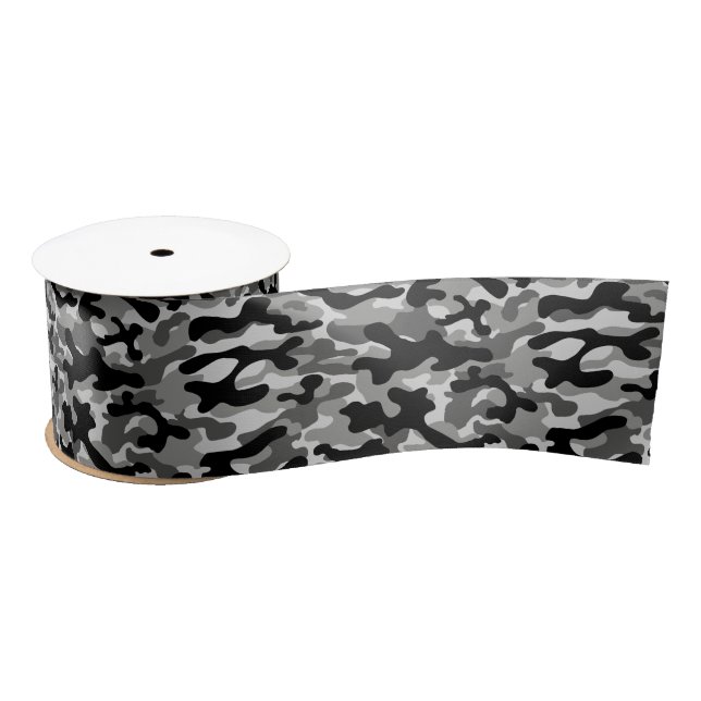 Lazo De Raso Camuflaje gris negro (Carrete)