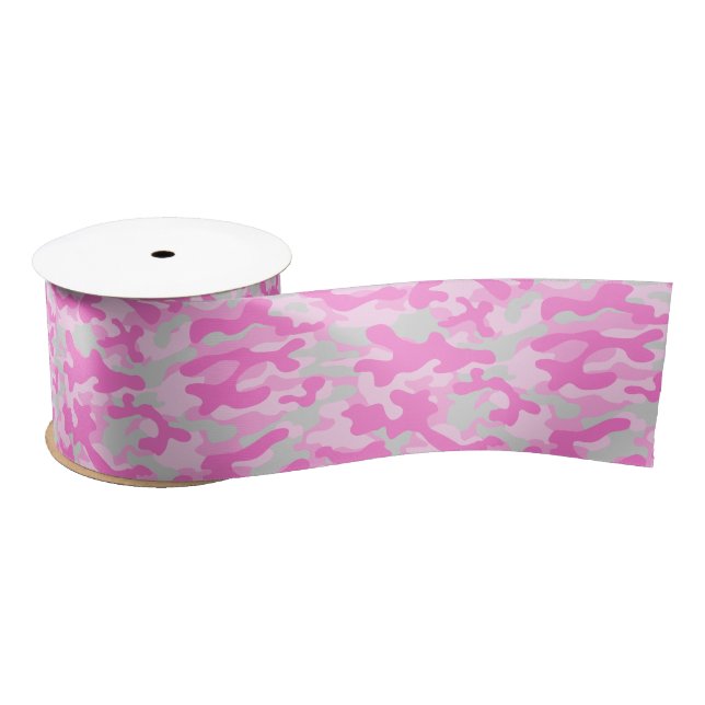 Lazo De Raso Camuflaje Rosa (Carrete)